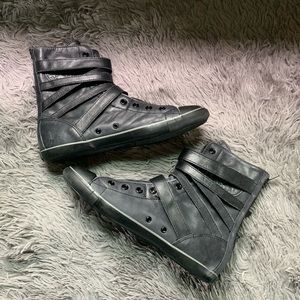 Converse combat style sneaker weathered leather